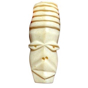 Vintage 1930s Carved Bone Tribal Pendant Estate Rare